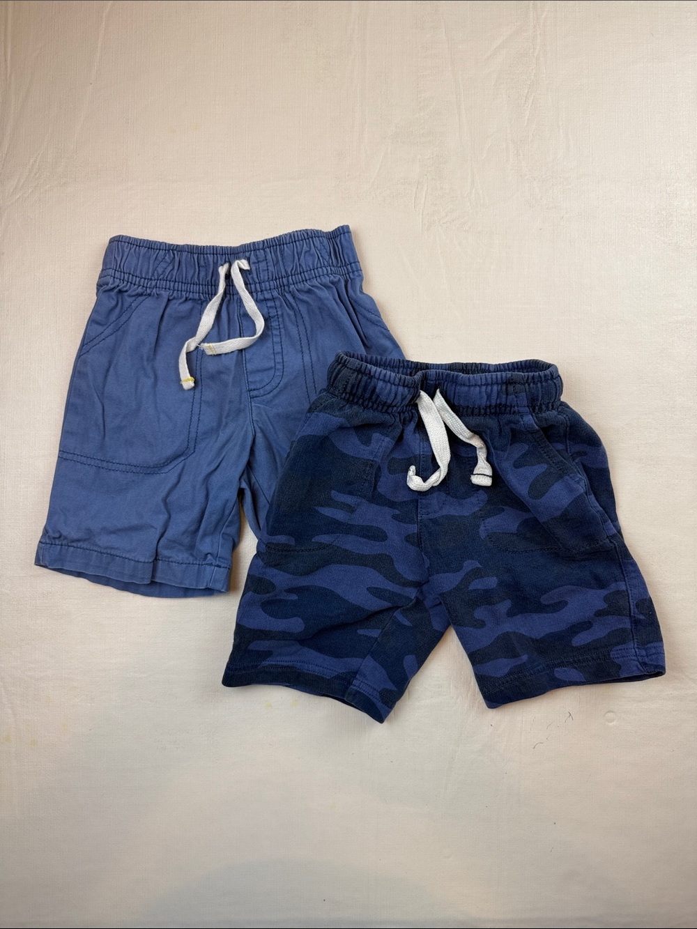 Carter's Boys' Blue Navy Camo Pull-On Elastic Waist Shorts Bundle Size 3T
